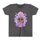 Girls' 5th Birthday Tee - 'Happy Birthday' Glitter Stars Design