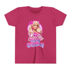 Youth Tee — "Barbie Happy Birthday" Pink Birthday Graphic Shirt
