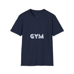Gym Vibes T‑Shirt — Minimal Light Blue 'GYM' Graphic Tee