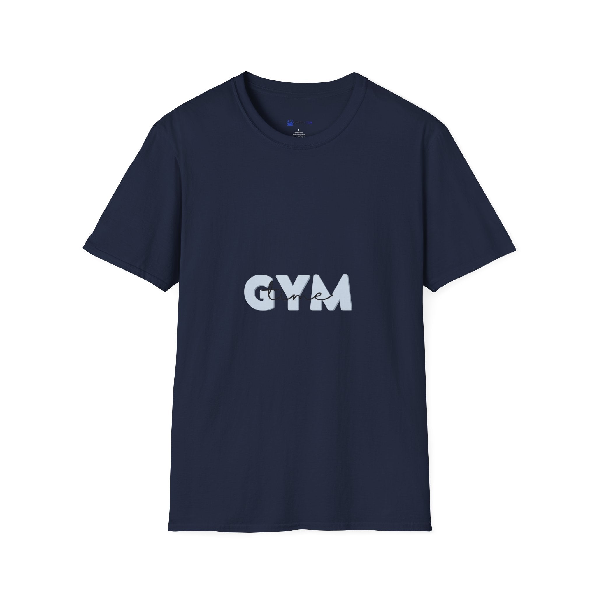 Gym Vibes T‑Shirt — Minimal Light Blue 'GYM' Graphic Tee