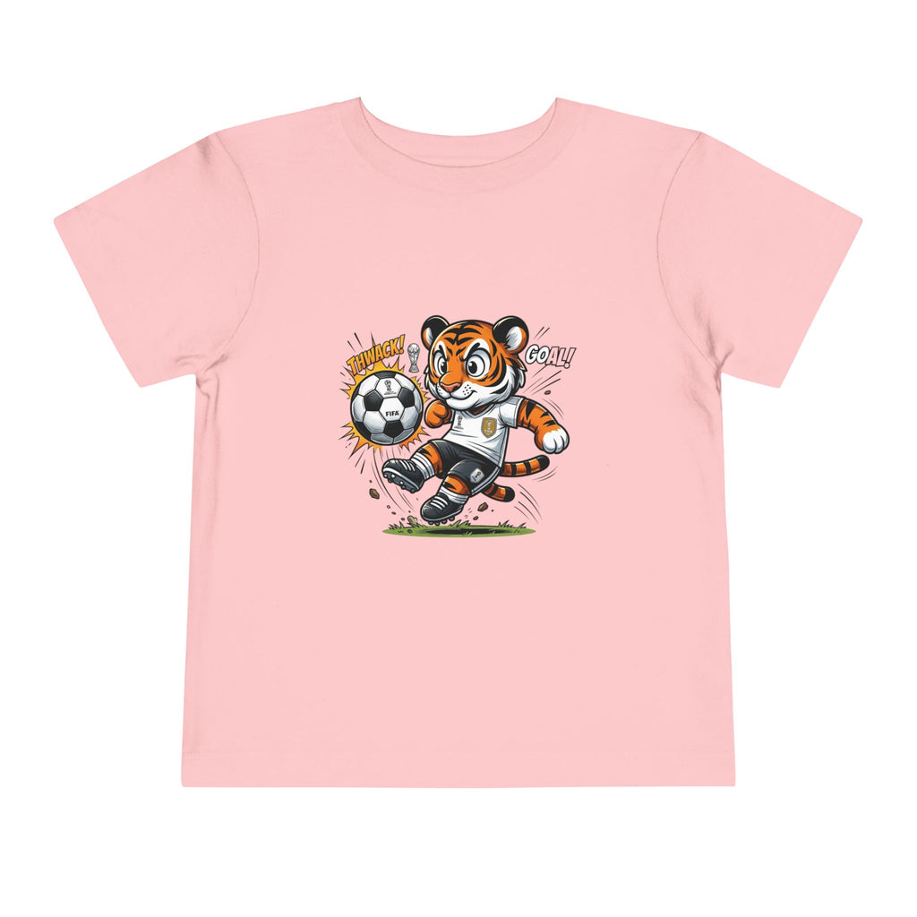 Toddler Soccer Tiger Tee — Cute Kicking Tiger Football Shirt for Kids