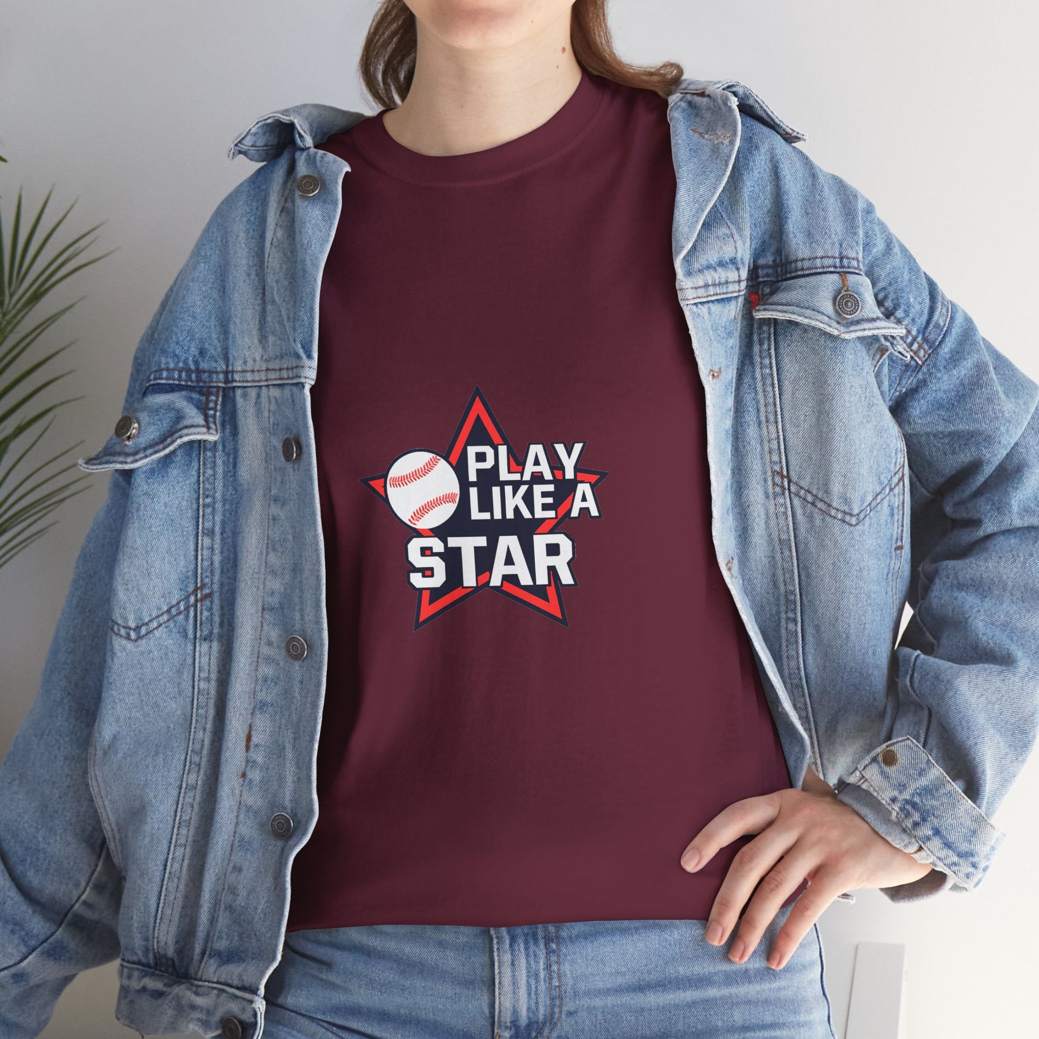Play Like a Star Baseball Tee — Kids & Youth Sports Shirt