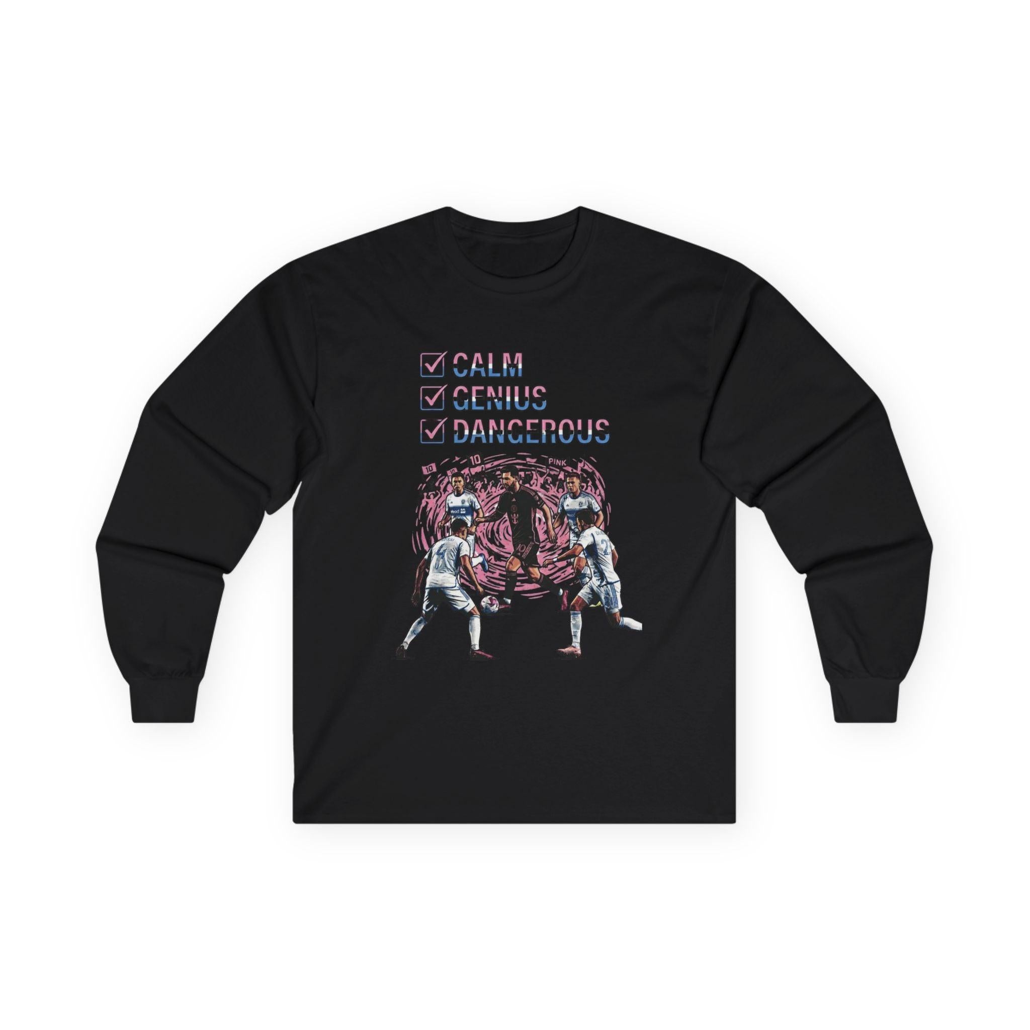 Long Sleeve Football Shirt – World Cup 2026 Fan Tee "Calm Dangerous Genius".