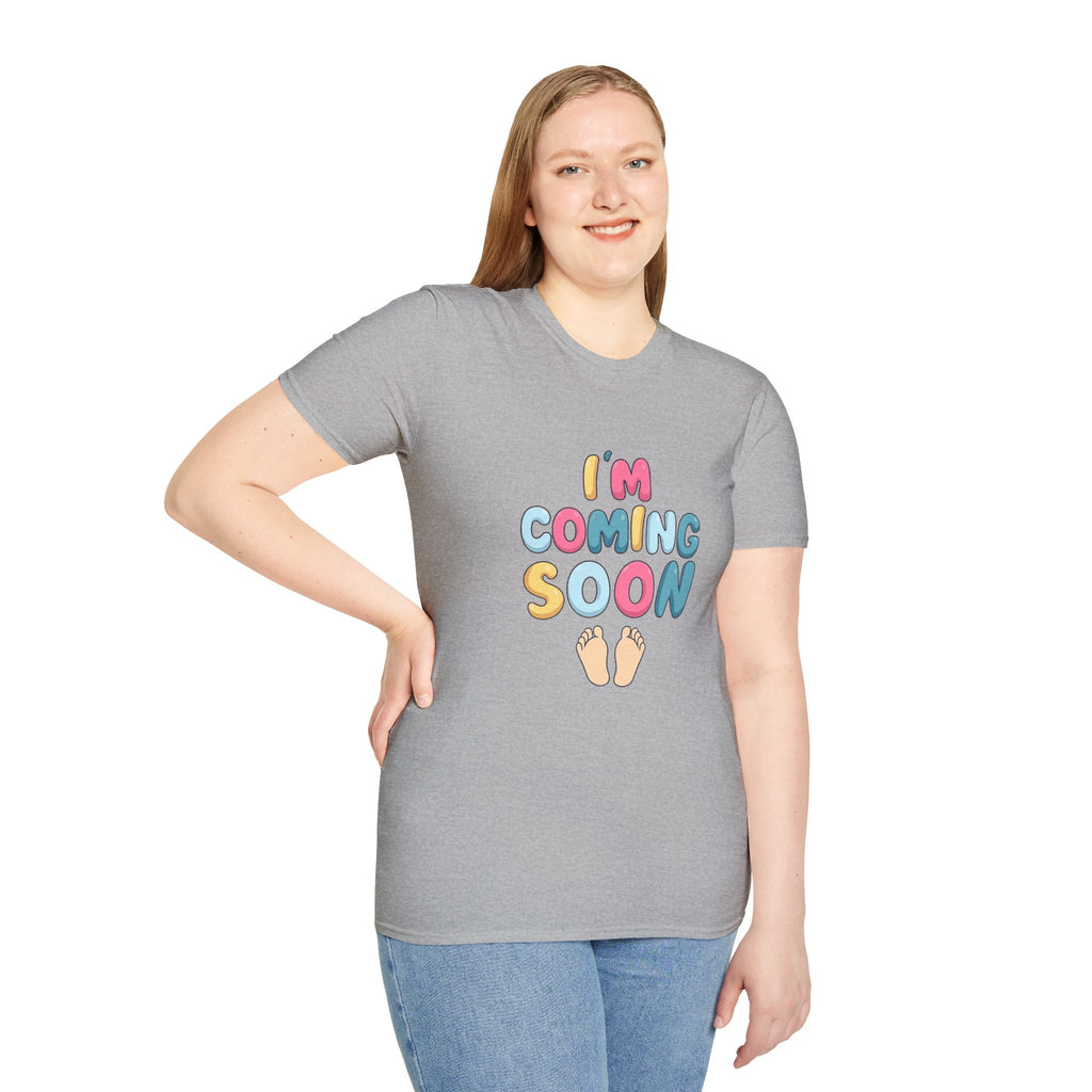 Maternity T-Shirt "I'm Coming Soon" Baby Announcement Tee
