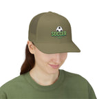 Soccer Dad Trucker cap– Embroidered Ball Design Snapback Cap.