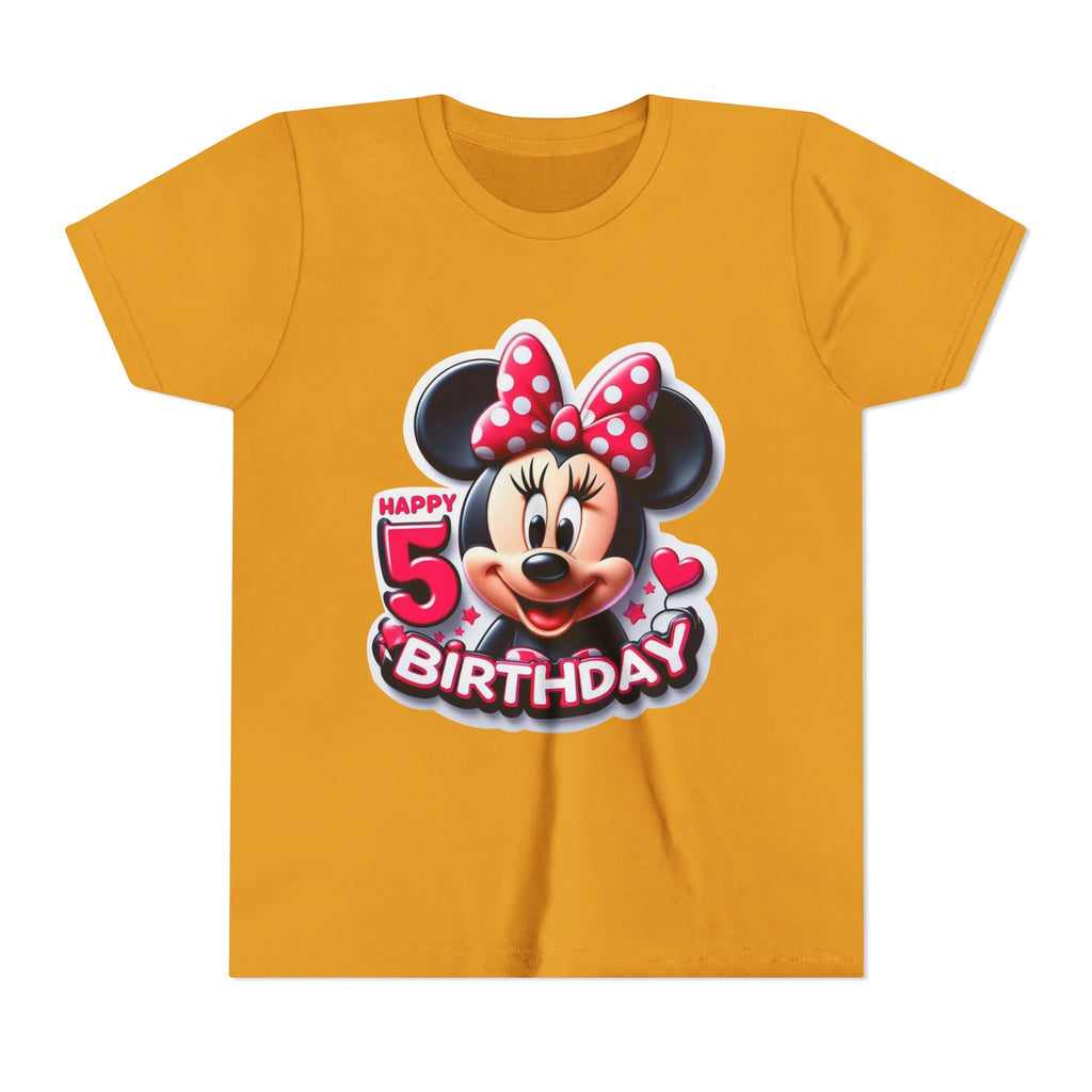 Minnie Mouse Happy 5th Birthday Youth Tee