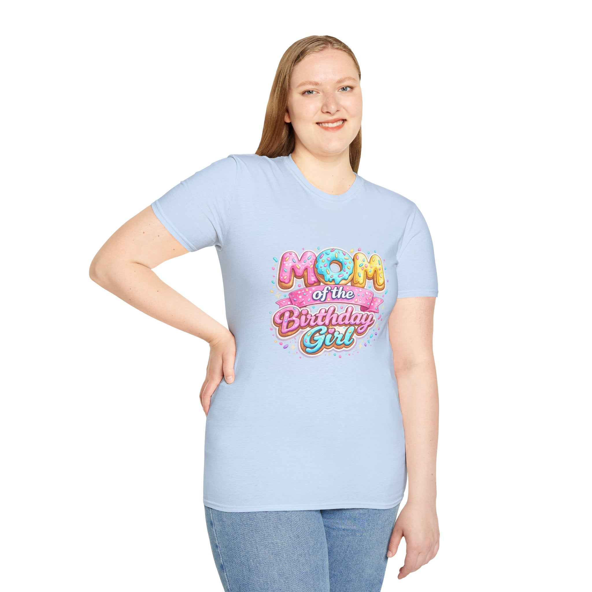 Unisex Softstyle T-Shirt "mom of the birthday girl"