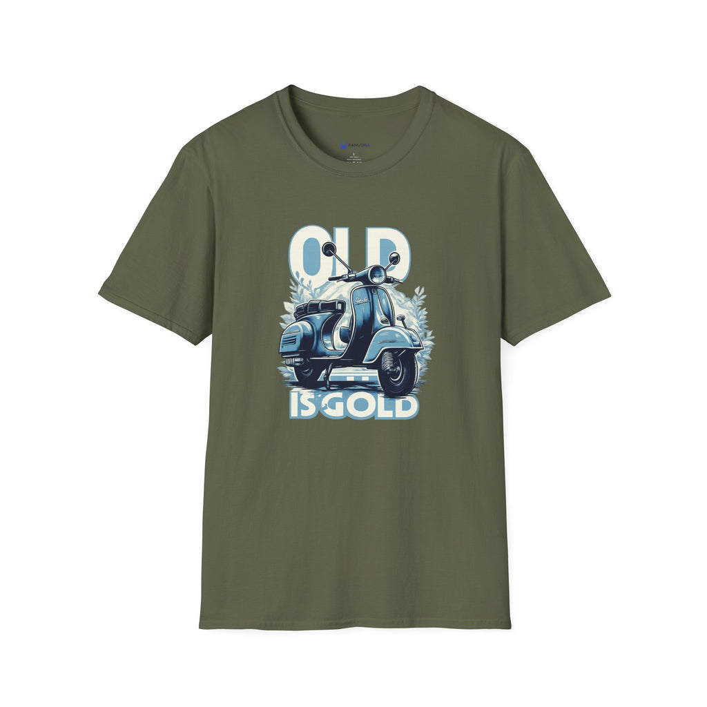 Vintage Scooter T‑Shirt — "Old Is Gold" Retro Vespa Tee