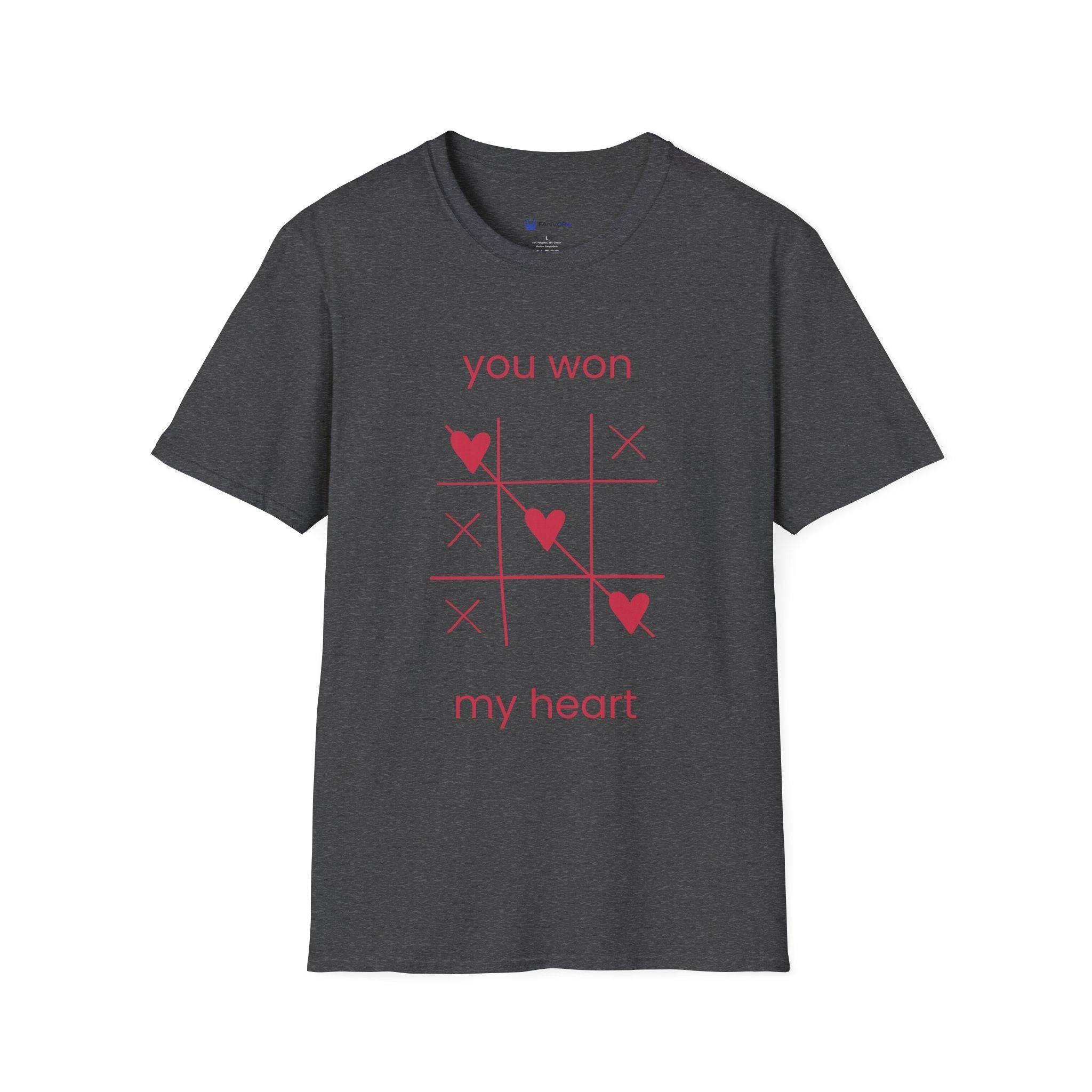 You Won My Heart tic tac toe t-shirt
