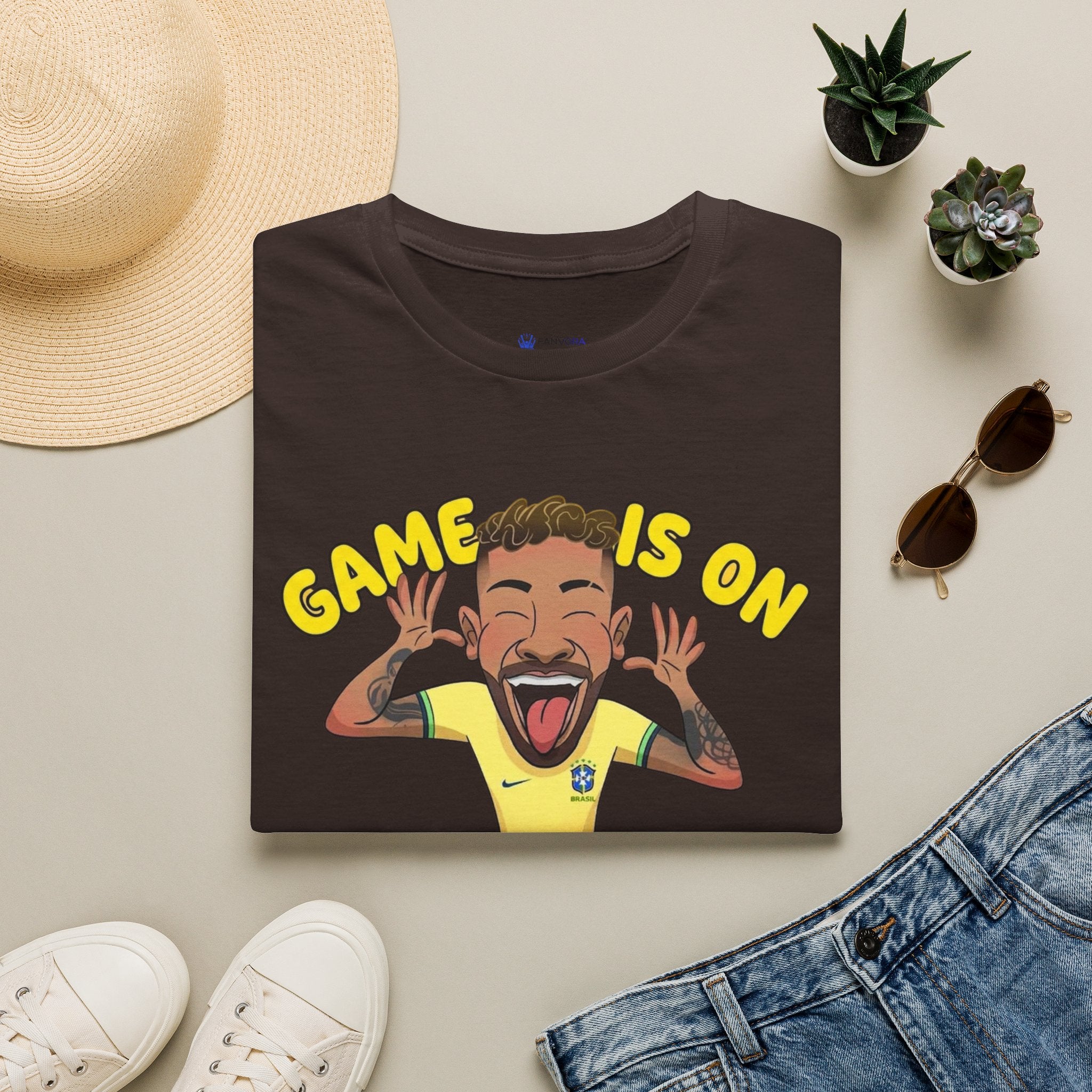 Soccer 'Game Is On' Graphic funny figure design  T‑Shirt