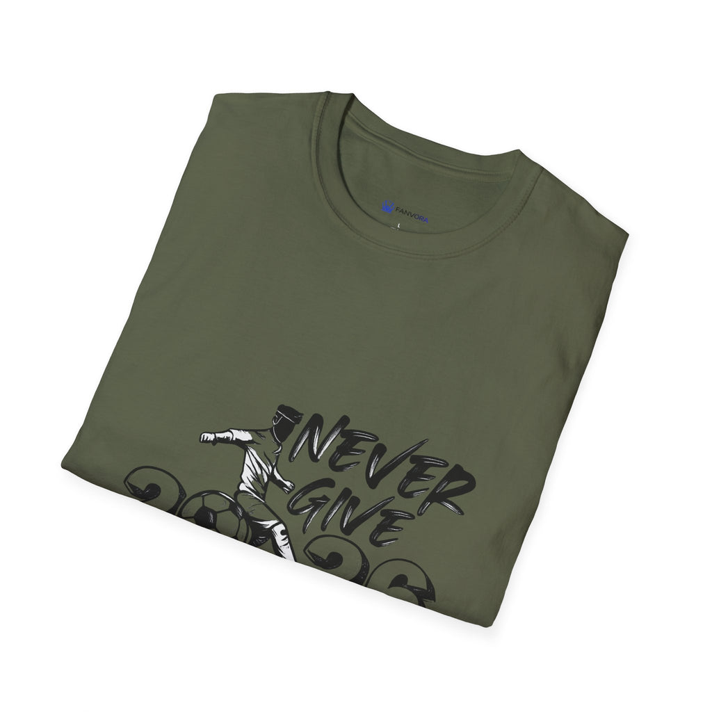 Never Give Up 2026 T-Shirt — Motivational Sports Quote Tee