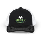 Soccer Dad Trucker cap– Embroidered Ball Design Snapback Cap.