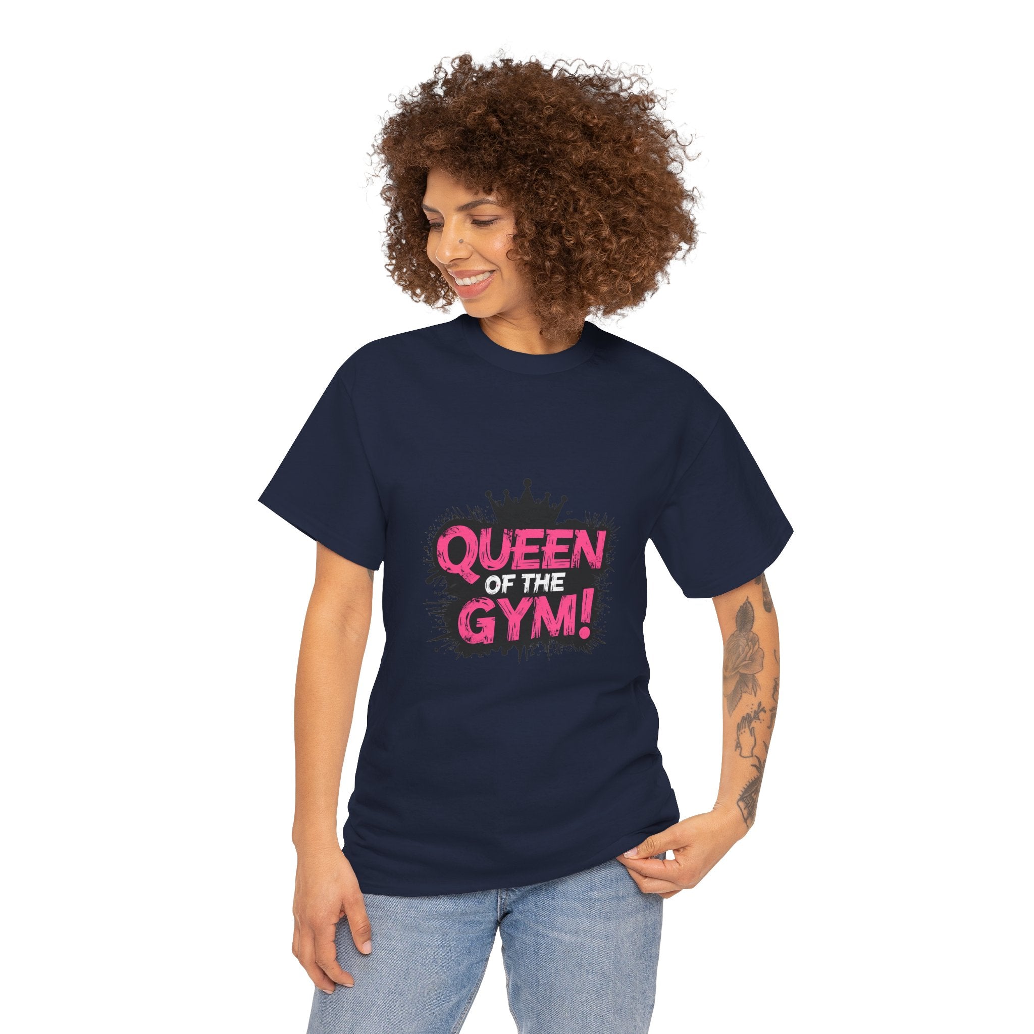 Queen of the Gym T-Shirt — Pink Crown Fitness Tee