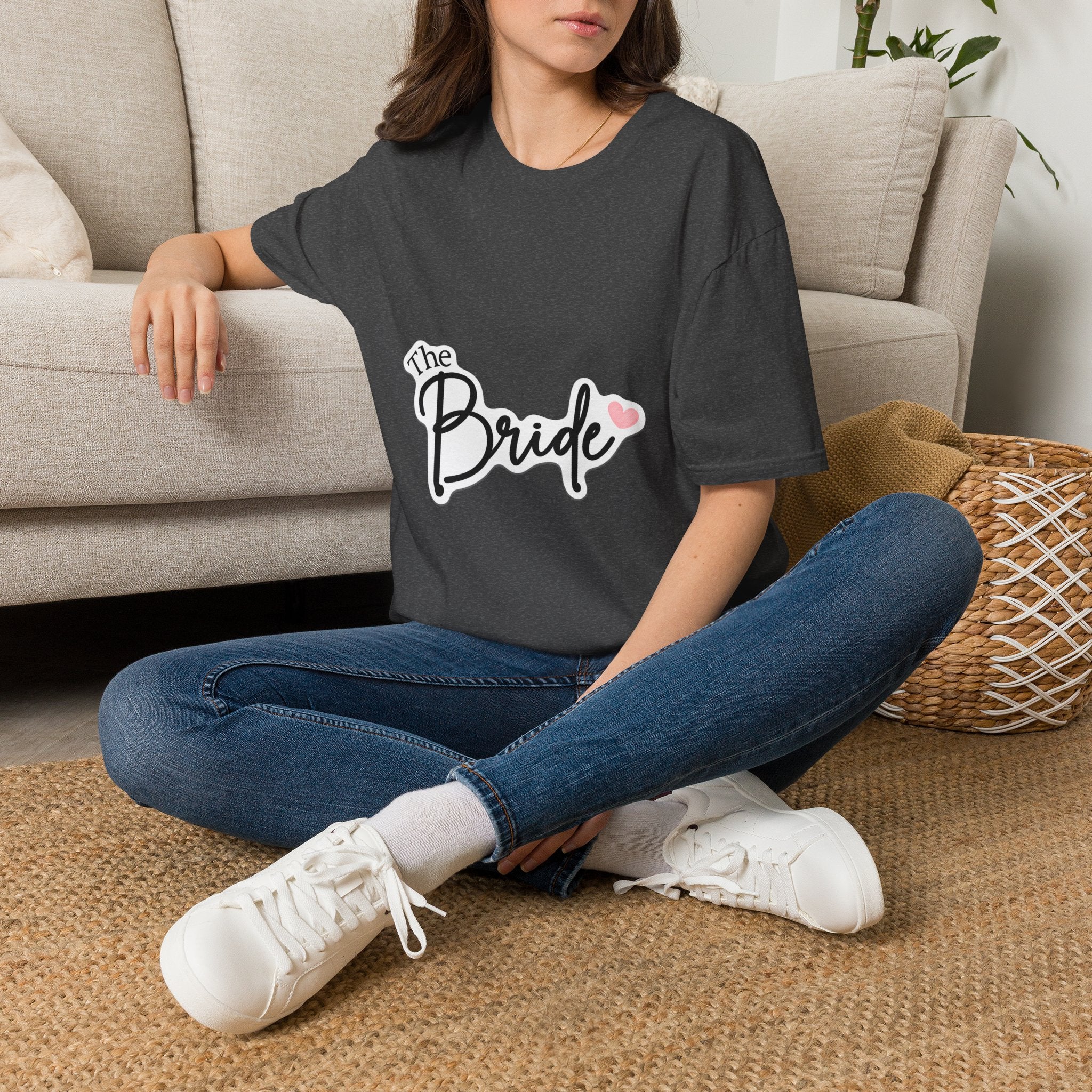 Bride T-Shirt — "The Bride" Bachelorette Tee with Heart