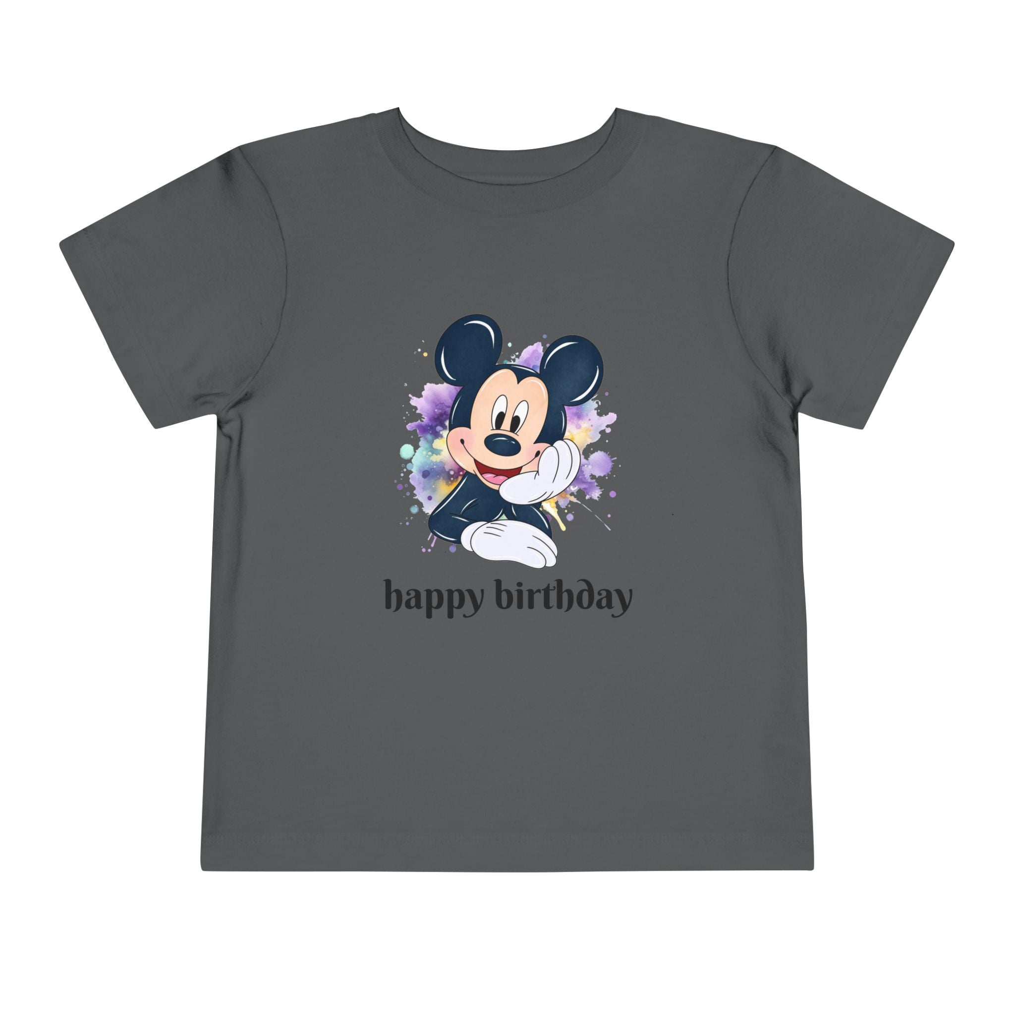 Toddler Tee — Cute Mickey "happy birthday" Birthday Shirt for Kids
