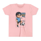 Youth Soccer Tee – Cute Cartoon Player "Ready to Score" Kids Jersey