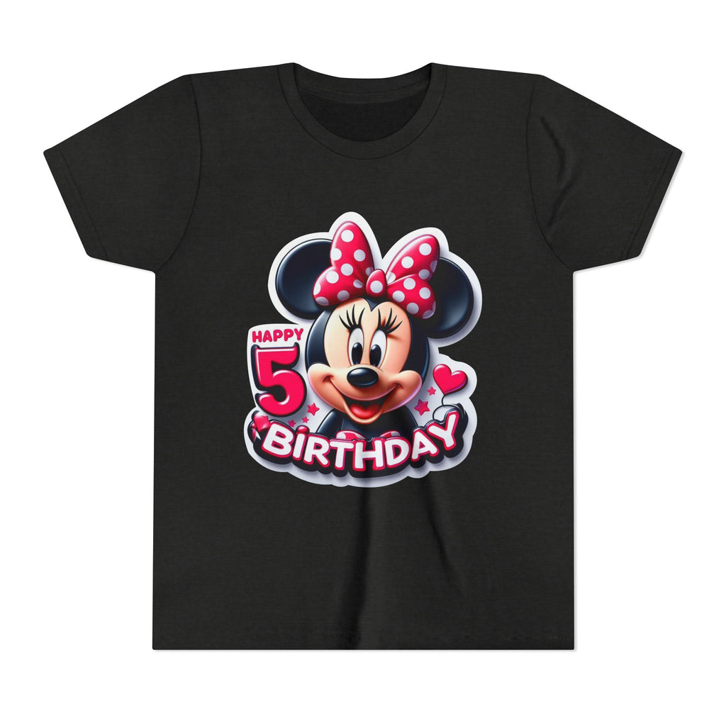 Minnie Mouse Happy 5th Birthday Youth Tee