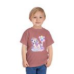 Toddler Tee — Pastel Unicorn "Happy Birthday" Shirt with Balloons