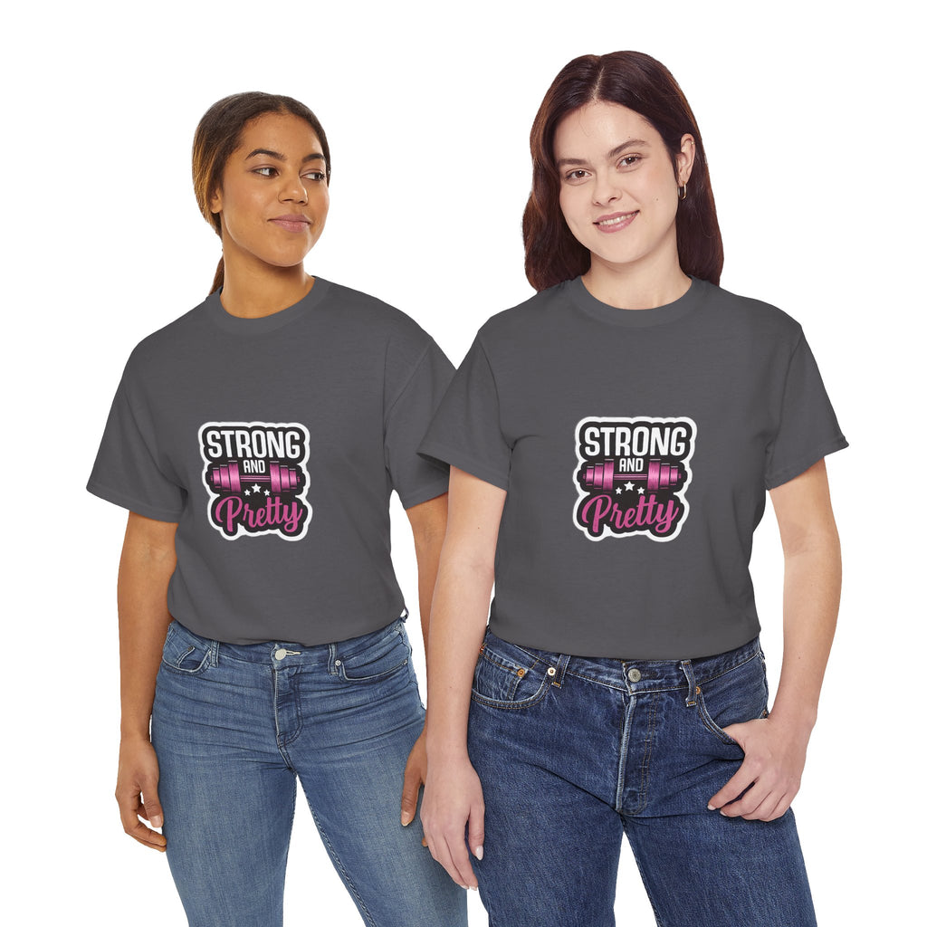 Strong and Pretty Tee — 'Strong and Pretty' Fitness Graphic T-Shirt