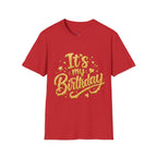 Birthday T-Shirt — "It's My Birthday" Gold Glitter Script Party Tee