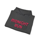 Unisex Midnight Run Hoodie — Retro Palm Beach Graphic Hooded Sweatshirt.