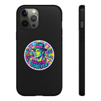 Matte Black iPhone Tough Cases 12 to 17 Pro Max  — "King of Pop Forever" Retro Pop Art Phone Case.