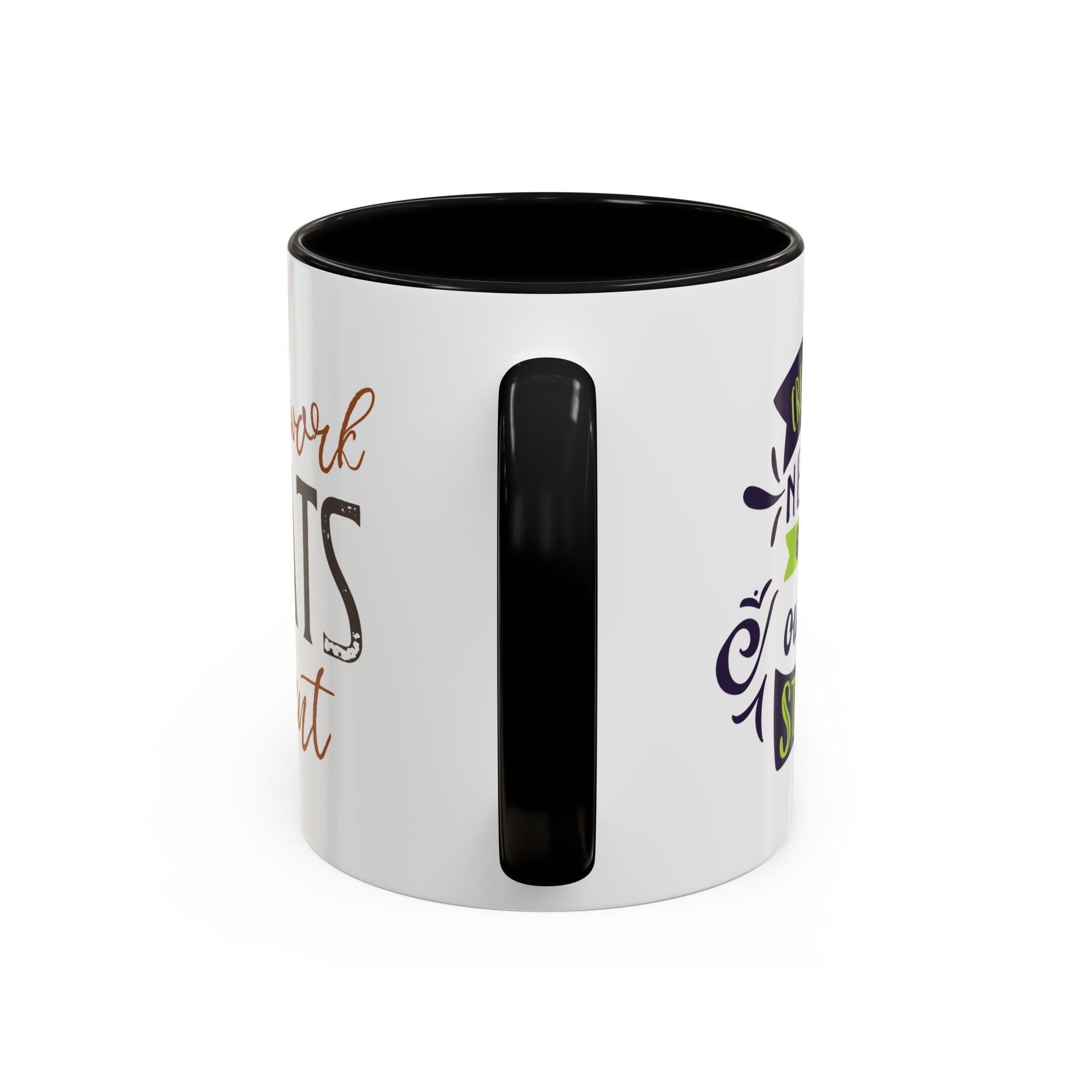 Inspirational "Creativity Never Goes Out of Style" Accent Coffee Mug (Black Handle).
