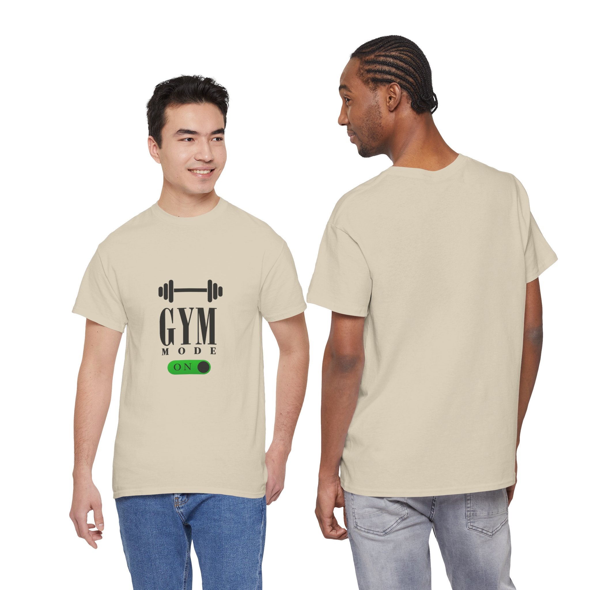Gym Mode On T-Shirt — Workout Tee with Barbell Graphic
