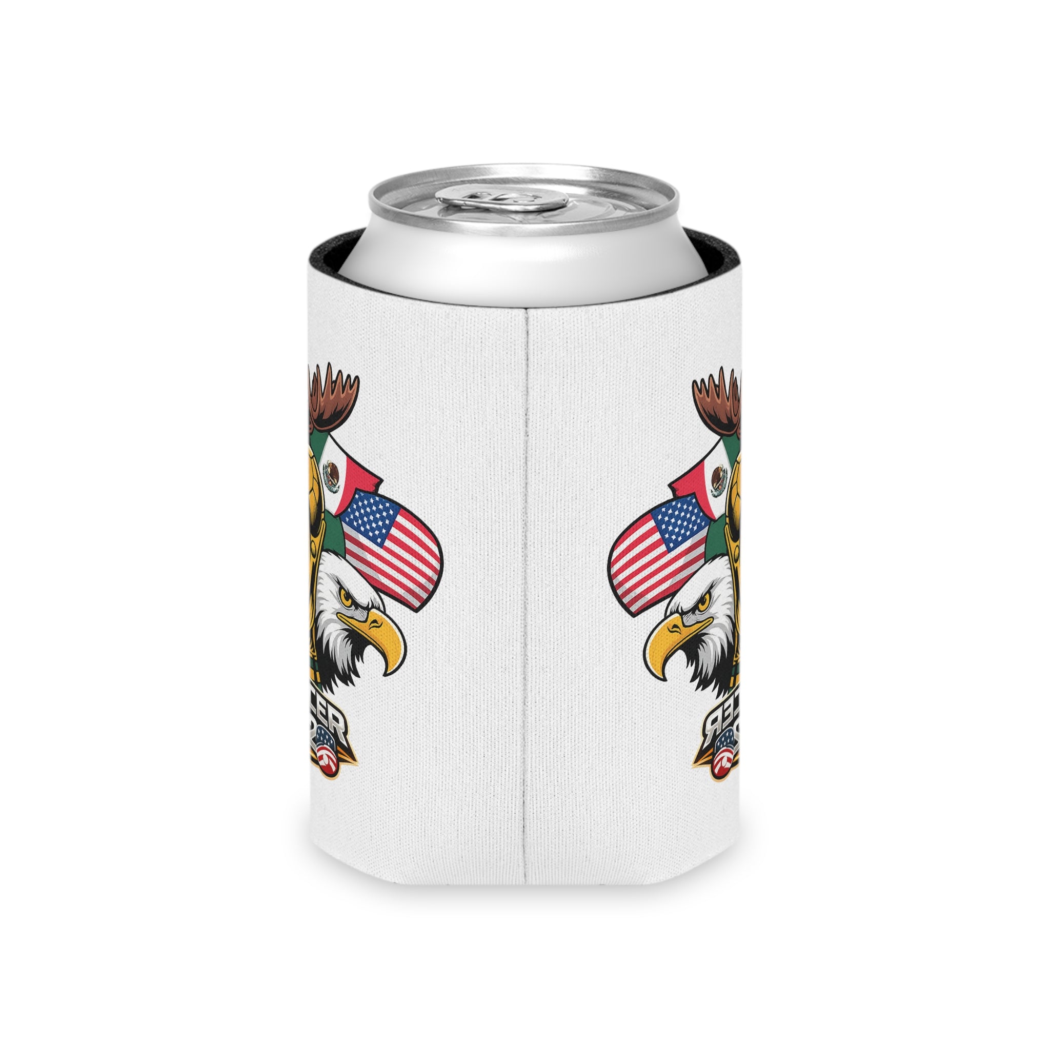 Mascot Can Cooler – Flags & Trophy Beer Koozie