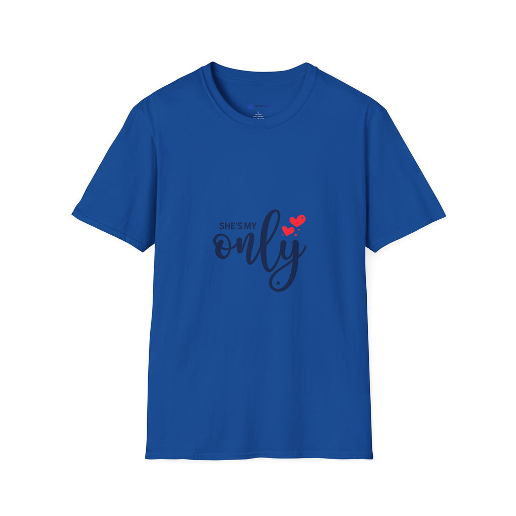 She's My Only T-Shirt — Romantic Couples Graphic Tee with Hearts