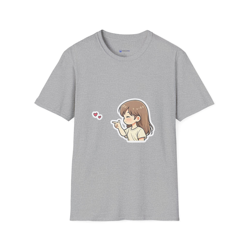Kawaii Girl Blowing Hearts T-Shirt — Cute Anime Graphic Tee