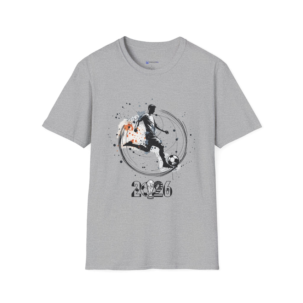 Soccer Player Silhouette T‑Shirt — 2026 Grunge Football Design