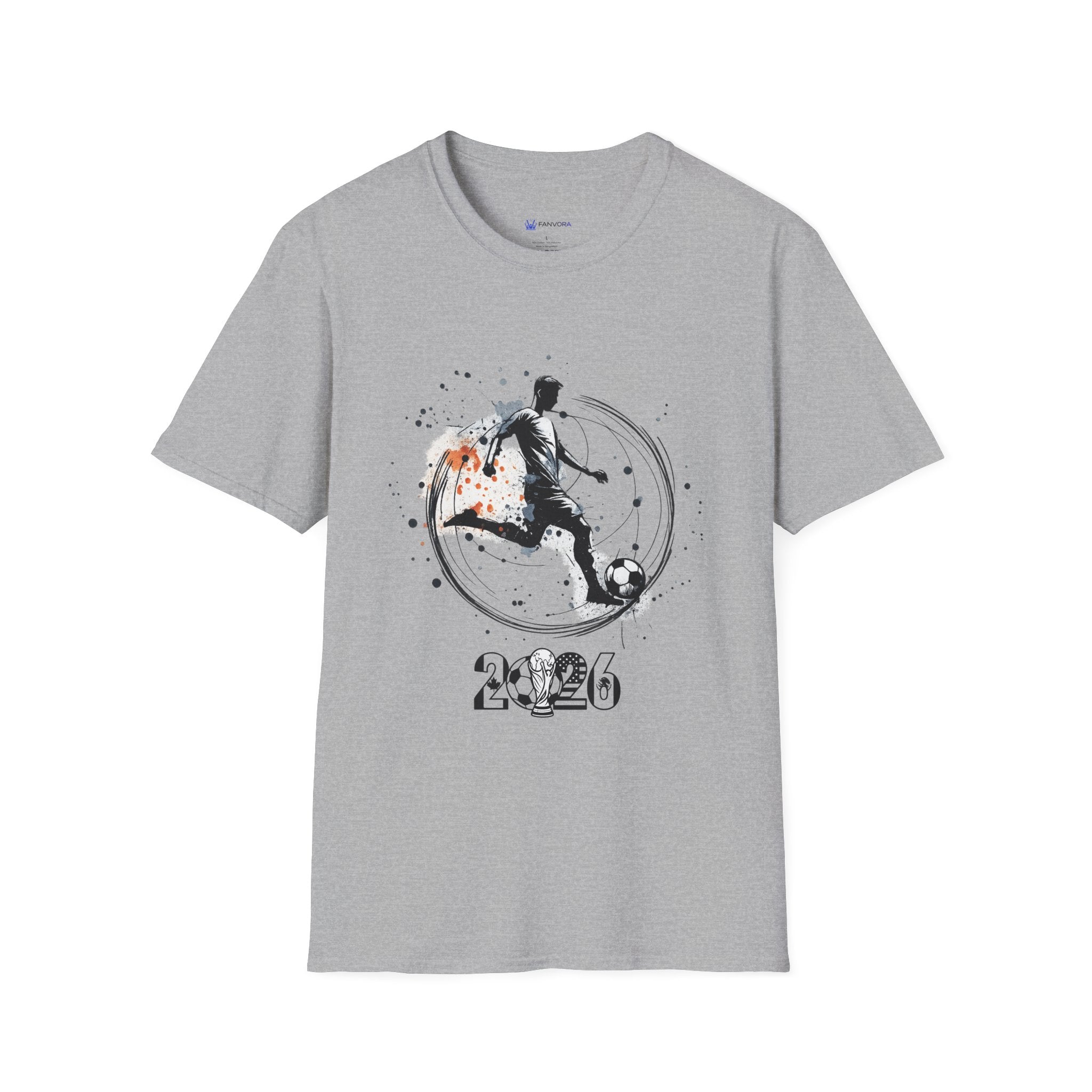 Soccer Player Silhouette T‑Shirt — 2026 Grunge Football Design