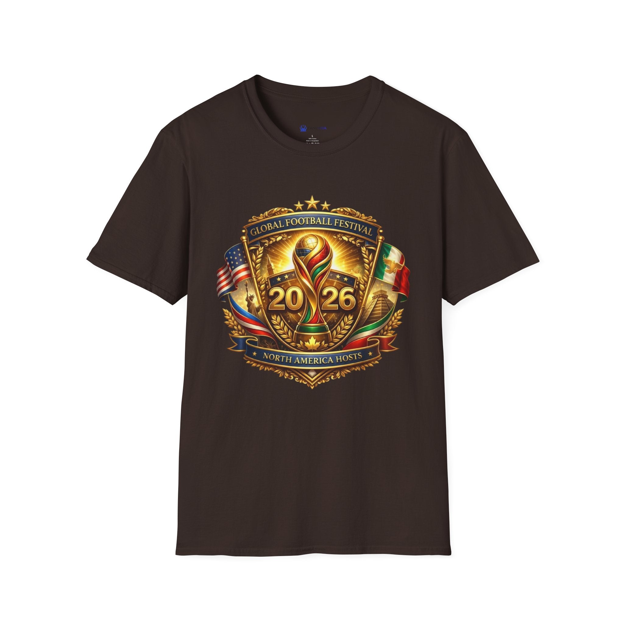 2026 Global Football Festival T-Shirt — Style Soccer Tee with USA & Mexico Flags