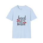 Loved & Blessed T-Shirt — Women’s Inspirational Heart Tee