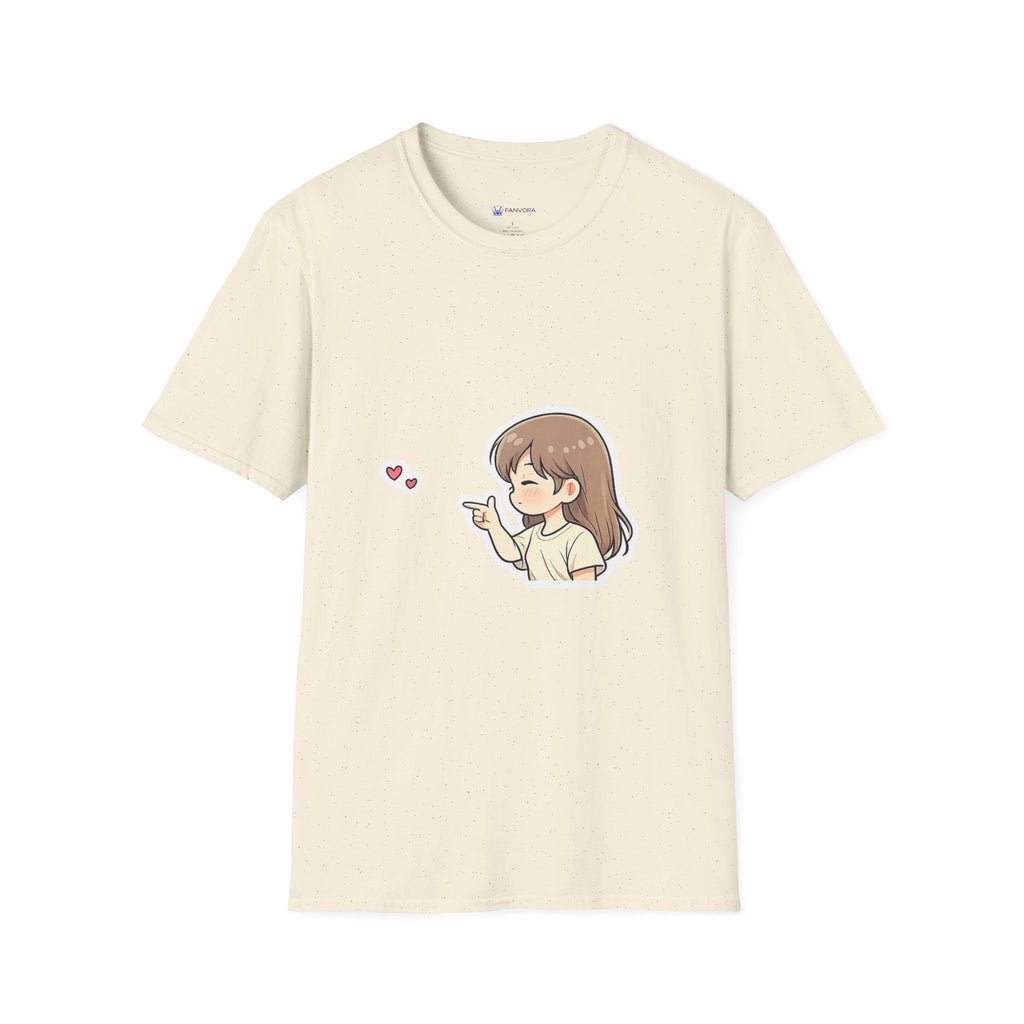 Kawaii Girl Blowing Hearts T-Shirt — Cute Anime Graphic Tee
