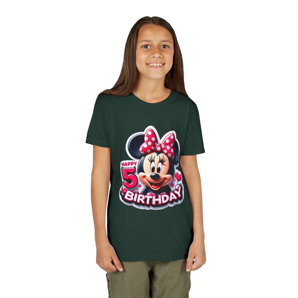 Minnie Mouse Happy 5th Birthday Youth Tee