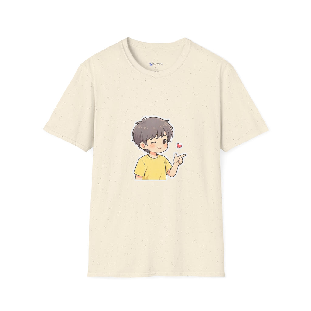 Cute Boy Cartoon Heart T-Shirt – Kawaii Cute Kid Character Tee