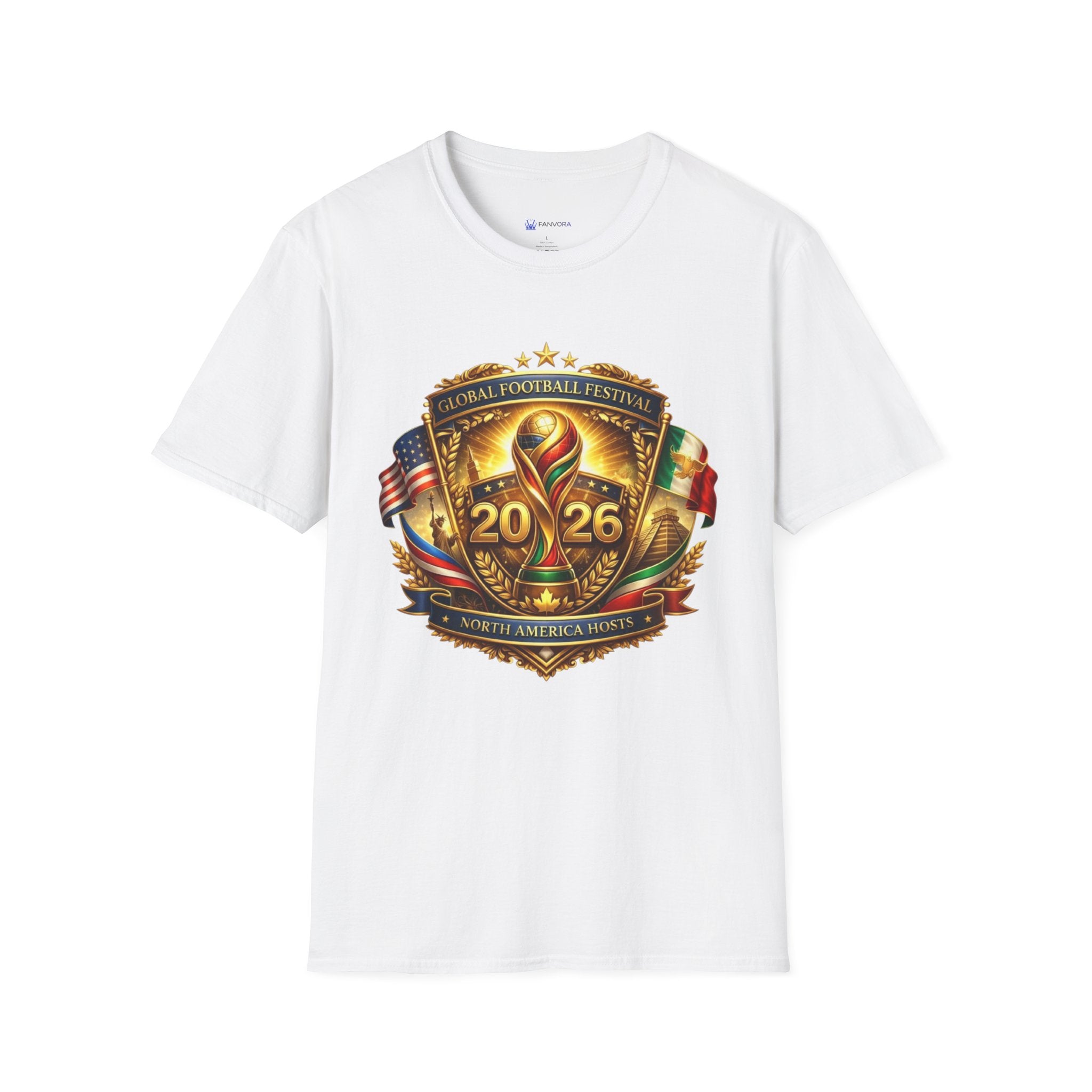 2026 Global Football Festival T-Shirt — Style Soccer Tee with USA & Mexico Flags