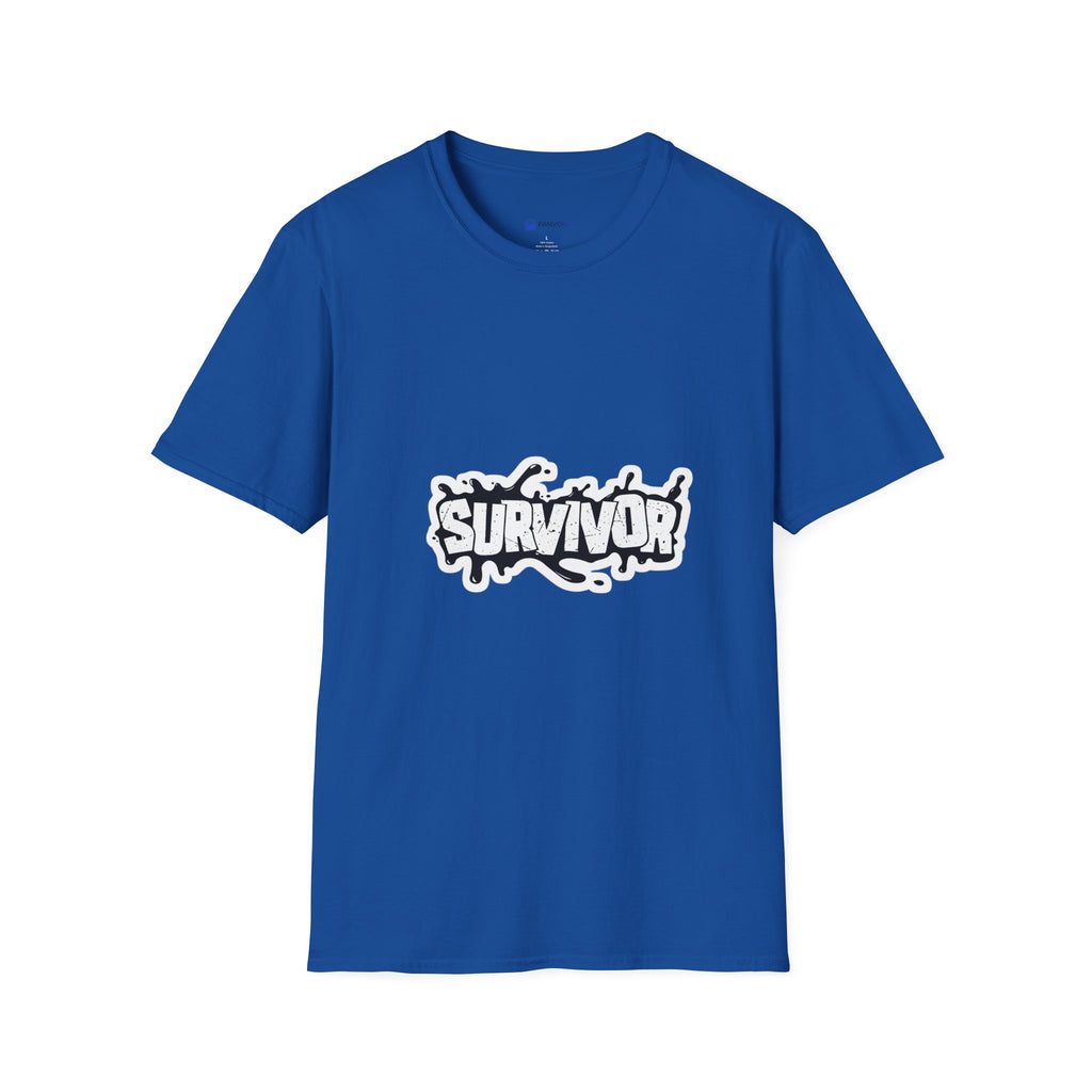 Survivor Graphic T-Shirt — Bold Grunge Logo Tee for Cancer, Trauma & Recovery Awareness