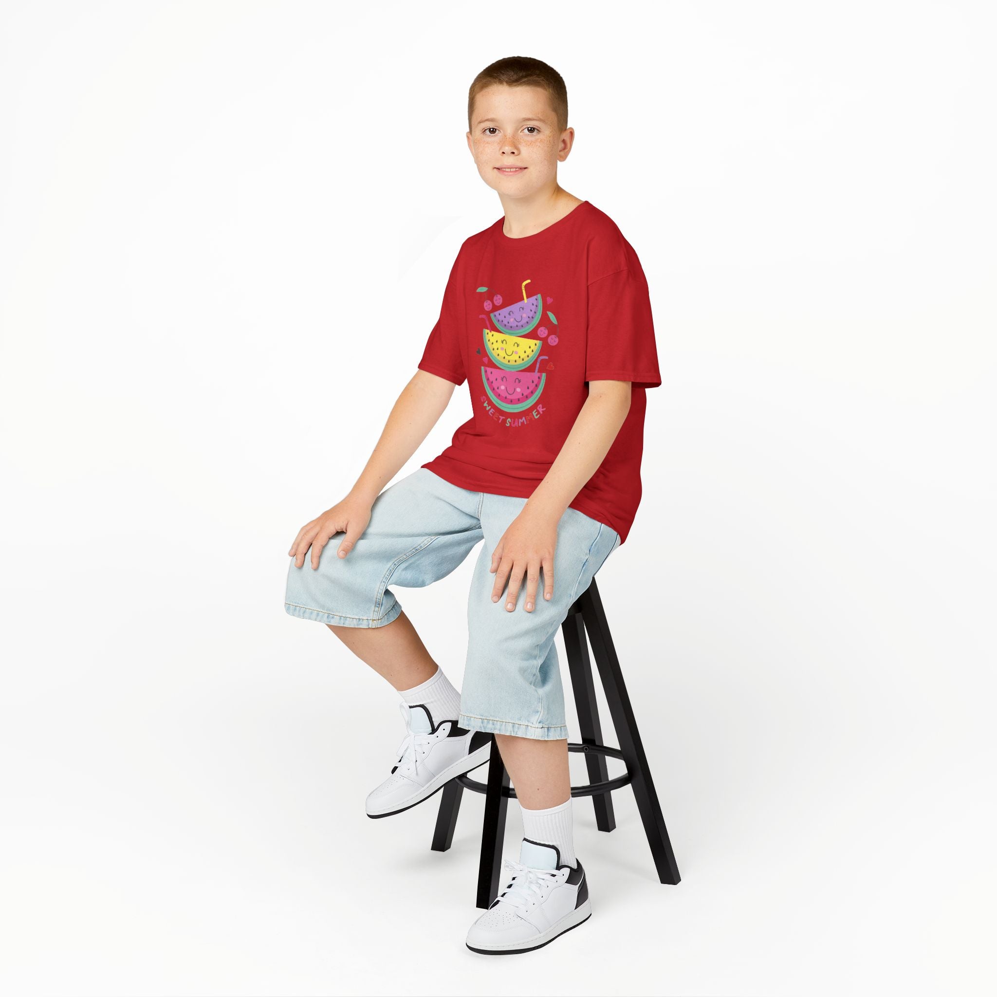 Kids T-Shirt — Cute Stacked Watermelon Illustration with "Sweet Things" Text