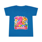 2nd Birthday Toddler T-Shirt — Cute Giraffe "Happy Birthday" Design