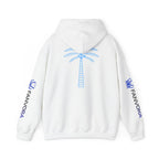 Unisex Midnight Run Hoodie — Retro Palm Beach Graphic Hooded Sweatshirt.