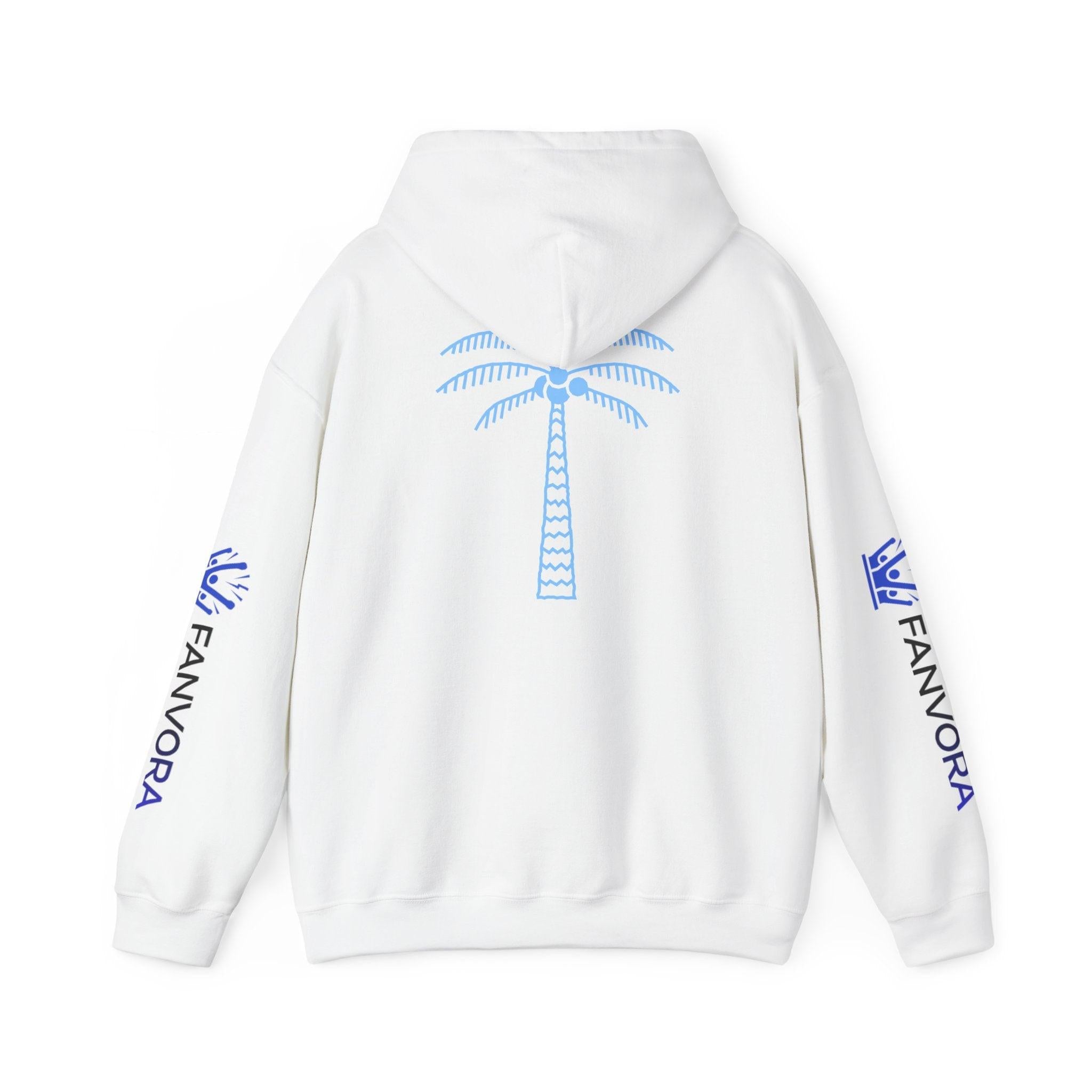 Unisex Midnight Run Hoodie — Retro Palm Beach Graphic Hooded Sweatshirt.