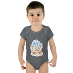 Baby Bodysuit - Blue Teddy Bear with Balloons "Happy Birthday" Infant Onesie