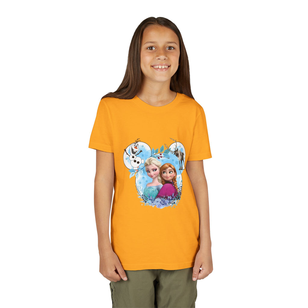 Girls' Frozen Princesses Youth Tee – Elsa & Anna Winter Friends Shirt