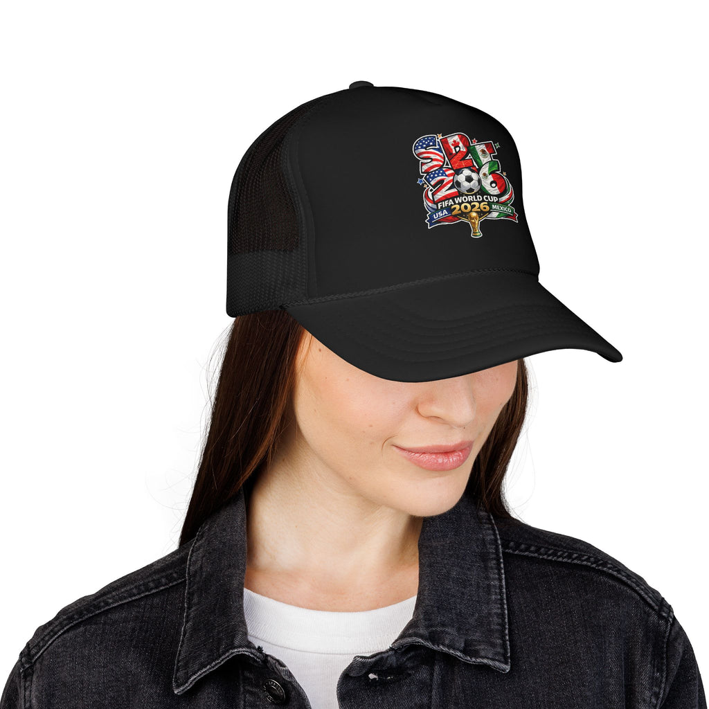 soccer cup 2026 Foam Trucker Hat — USA Soccer Patch Design