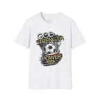 God Is My Strength Soccer T-Shirt — Christian Faith & Football Power 2026