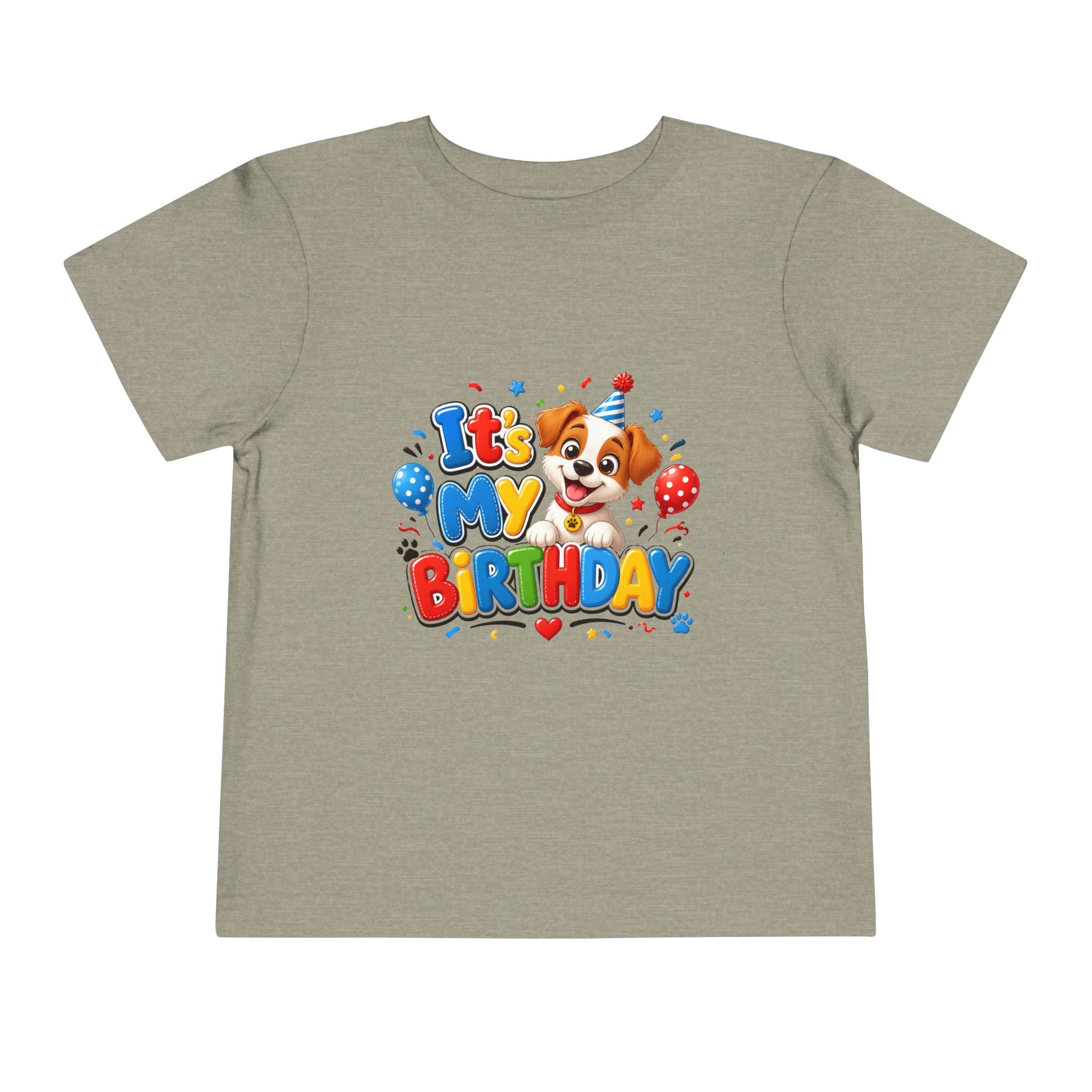 Toddler Birthday Tee — "It's My Birthday" Puppy Party Shirt