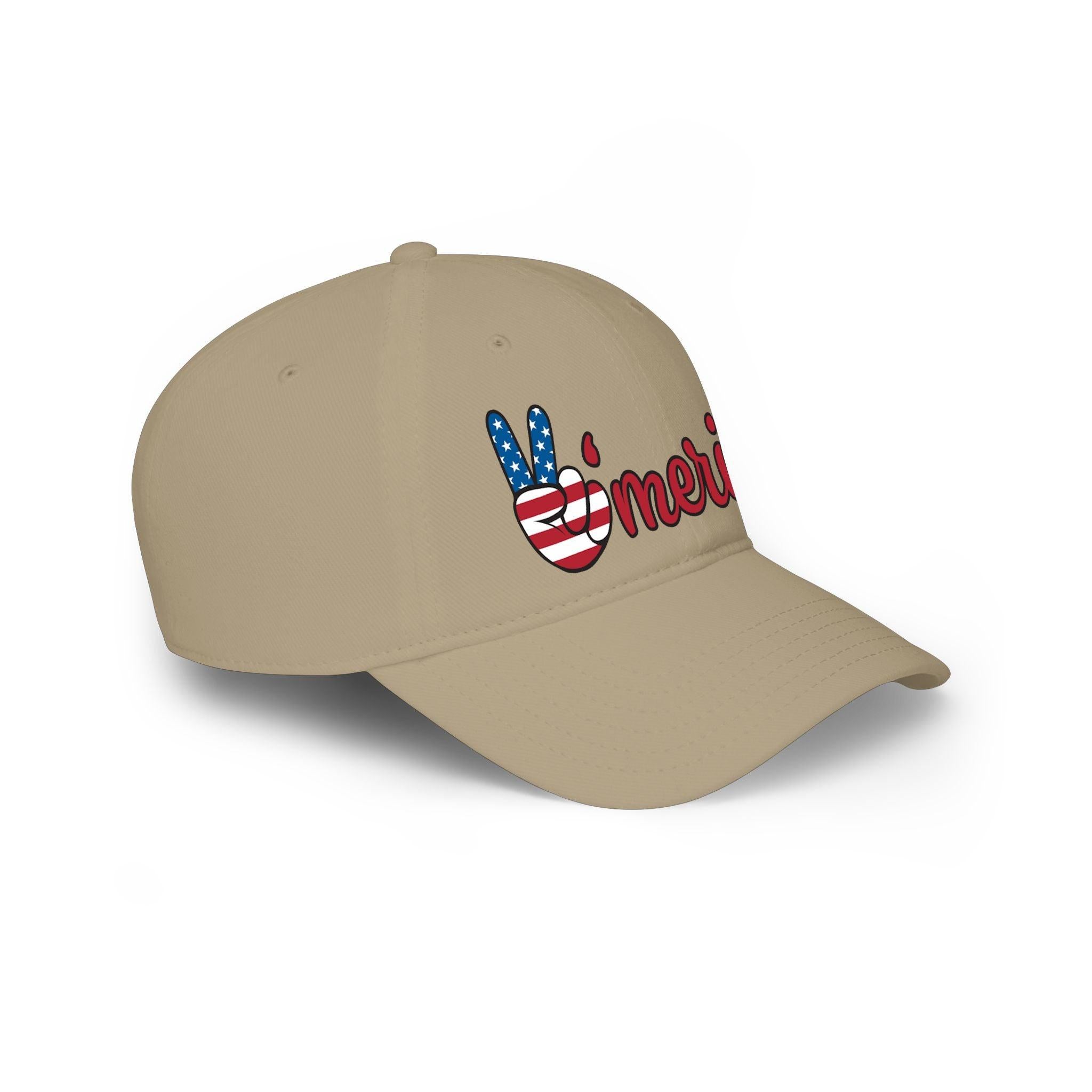 Merica peace sign patriotic baseball cap